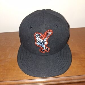 New Era Black Fitted Cap 7 3/4 with Red and Blue Logo For Inland Empire 66ers